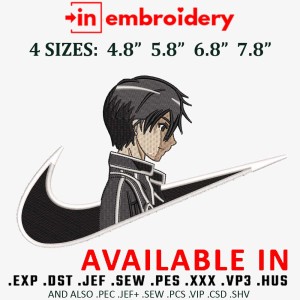 Swoosh x Kirito Anime Boy Embroidery Design 4 Sizes