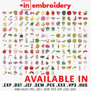 +180 Kitchen and Cooking Embroidery Designs Collection