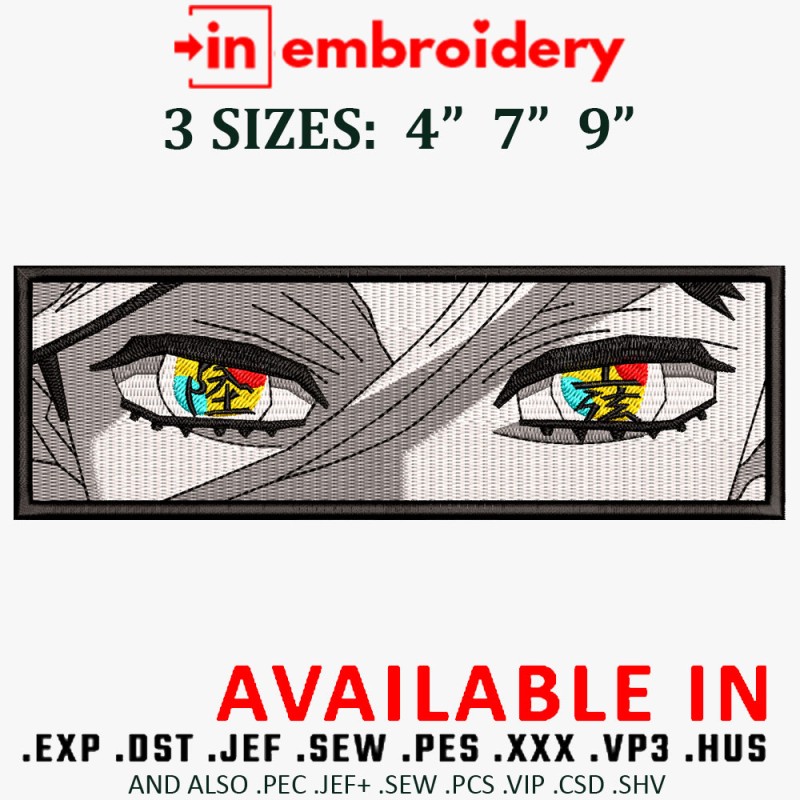 Doma Eyes Embroidery Design 3 Sizes