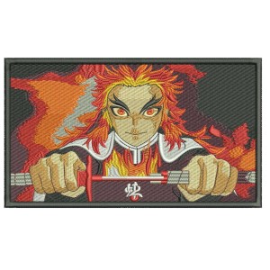 Rengoku Sword Frame Anime Embroidery Design 4 Sizes