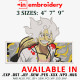 Gear Five Luffy Anime Embroidery Design 3 Sizes