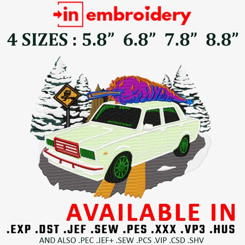 VAZ Pistachio CAR Embroidery Design 4 Sizes