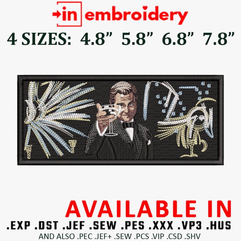 Leonardo DiCaprio Embroidery Design 4 Sizes