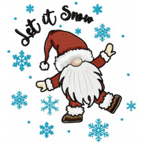 Let It Snow Santa Machine Embroidery Design 4 Sizes