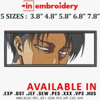 LEVI ACKERMAN AOT Anime Embroidery Design 5 Sizes