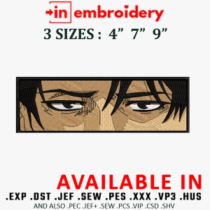 LEVI ACKERMAN Eyes Anime Embroidery Design 3 Sizes