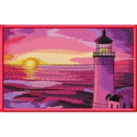 LIGHTHOUSE SUNSET Embroidery Design 3 Sizes