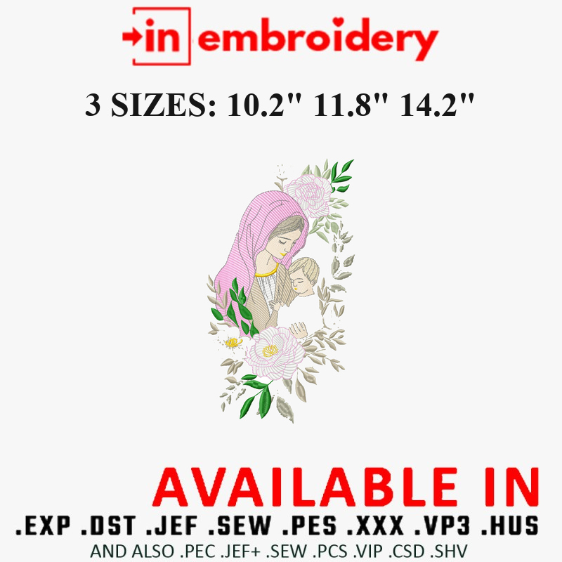 Lilac Embroidery Design 3 Sizes