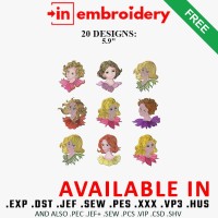 Lovely Ladies Embroidery Design 20 Designs Free Download