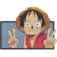 Luffy Funny Embroidery Design 3 Sizes