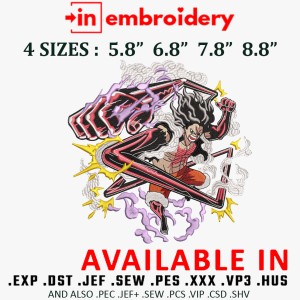 ONE PIECE BOUNTY RUSH SNAKE MAN LUFFY Embroidery Design 4 Sizes