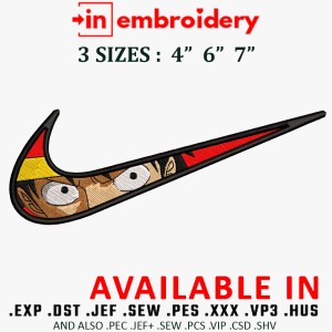 Swoosh x Luffy Embroidery Design 3 Sizes