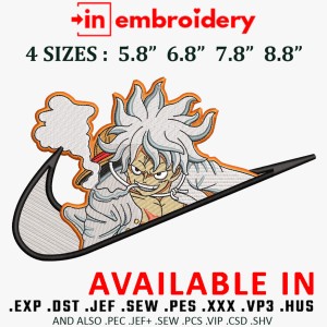 Swoosh x LUFFY 5 GEAR Embroidery Design 4 Sizes