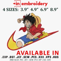 Swoosh x Luffy Embroidery Design 4 Sizes