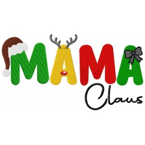 Christmas Mama Claus Embroidery Design 5 Sizes