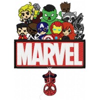 Marvel Superheros Mini Logo Embroidery Design 5 Sizes