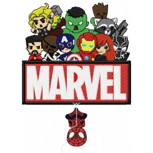 Marvel Superheros Mini Logo Embroidery Design 5 Sizes