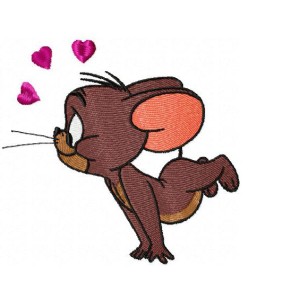 Tom and Mouse love Embroidery Design