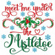 Meet Me Under the Mistletoe Christmas machine Embroidery Design 4 Sizes