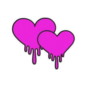 MELTING HEARTS Embroidery Design 6 Sizes