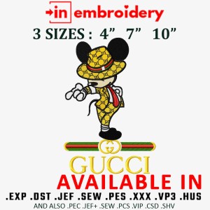 Guci Mouse Jackson Embroidery Design 3 Sizes