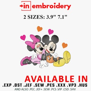Minnie and Mickey Mouse Embroidery Design 2 Sizes Minnie and Mickey Mouse Embroidery Design 2 Sizes
