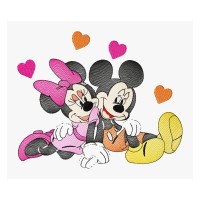 Minnie and Mickey Mouse Embroidery Design 2 Sizes
