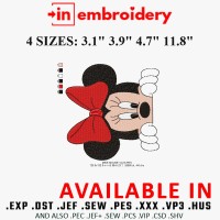 Minnie Mouse Embroidery Design 4 Sizes