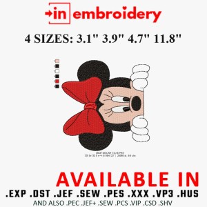 Minnie Mouse Embroidery Design 4 Sizes Minnie Mouse Embroidery Design 4 Sizes
