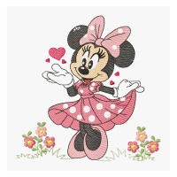 Minnie Mouse Garden Embroidery Designs 7 Sizes