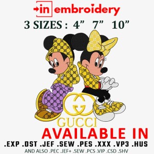 Guci Couple Mouse Embroidery Design 3 Sizes