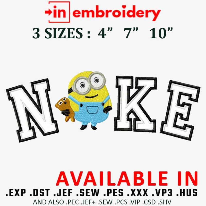 Minion Embroidery Design 3 Sizes