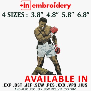 Muhammad Ali Boxer Embroidery Design 4 Sizes