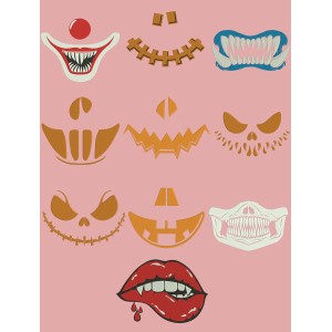 10  HALLOWEEN Mask Embroidery Designs 4 sizes