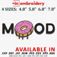 Mood Embroidery Design 4 Sizes