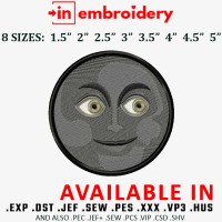 Moon Emoji Embroidery Design 8 Sizes