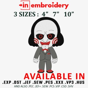 Scary Man Embroidery Design 3 Sizes