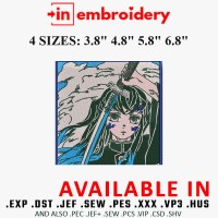 Muichiro Tokito Demon Slayer Anime Embroidery Design 4 Sizes
