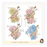 Music and Flowers Embroidery Designs Part 1 18 Sizes
