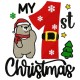 My 1st Christmas Cute-Bear Machine Embroidery Design 4 Sizes Free Download