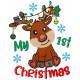 My 1st Christmas Deer machine Embroidery Design 4 Sizes