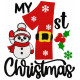 My 1st Christmas Cute Snowman Christmas Machine Embroidery Design 4 Sizes