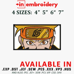 Naruto Uzumaki Embroidery Design 4 Sizes