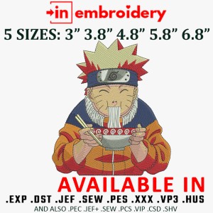 Naruto Ramen Embroidery Design 5 Sizes