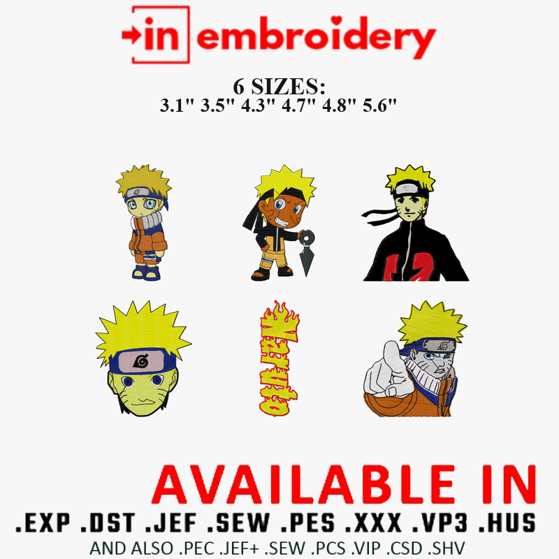 Naruto Embroidery Designs Pack 6 Designs