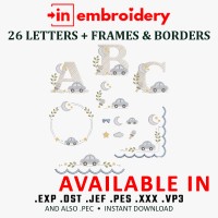 Baby Boy Car Alphabet & Nursery Embroidery Designs Set