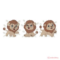Cute Baby Lion Embroidery Designs – Full Color & Sketch