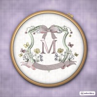 Floral Bow Monogram Alphabet Embroidery Font – Crest Frames