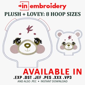In the Hoop Honey Bear Plush & Lovey Embroidery Pattern In the Hoop Honey Bear Plush & Lovey Embroidery Pattern