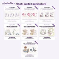 Kids & Baby Alphabet Embroidery Collection – 7 Alphabet Sets
